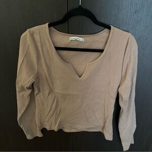 Abercrombie & Fitch Women's Brown Long Sleeve Top